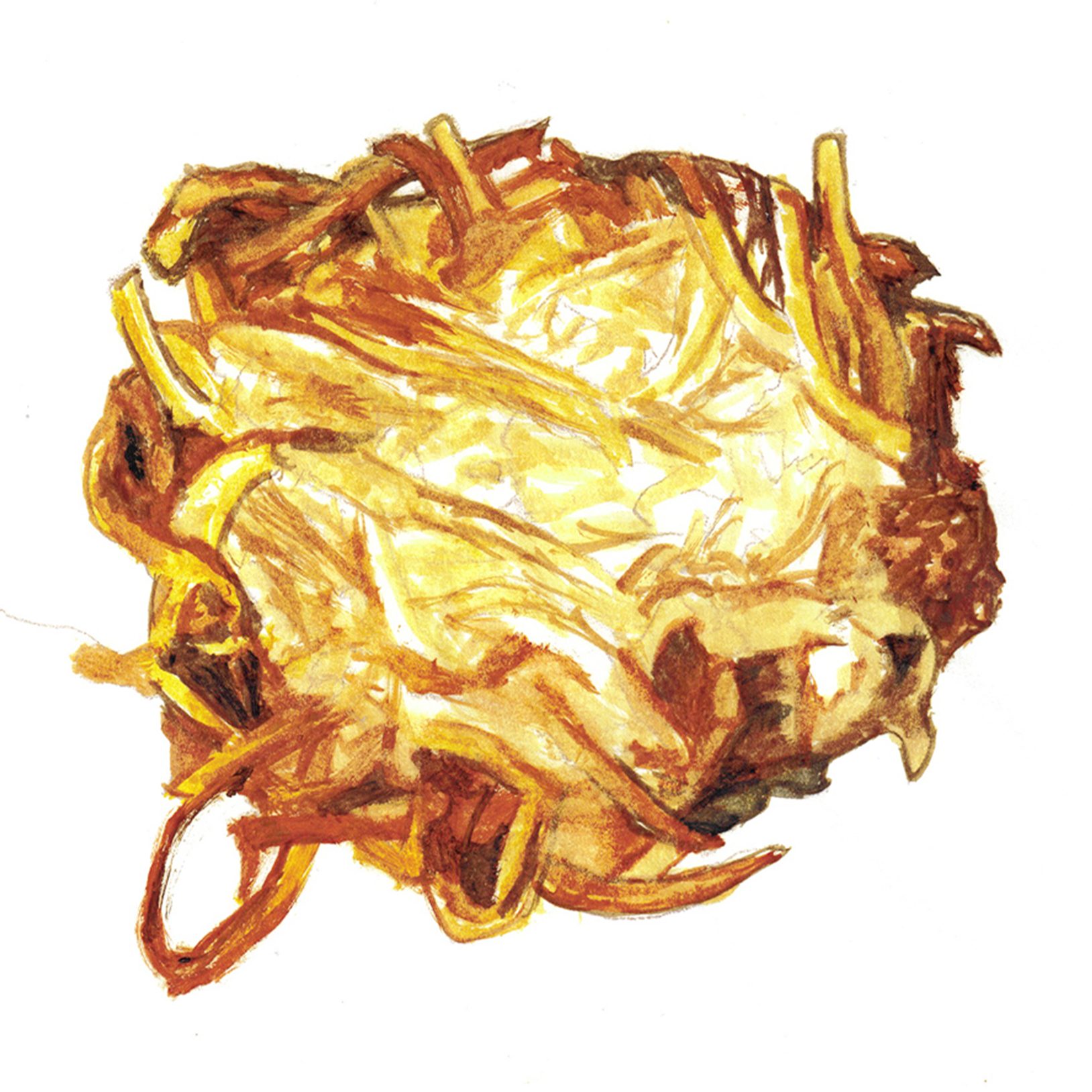 Crispy latkes painting