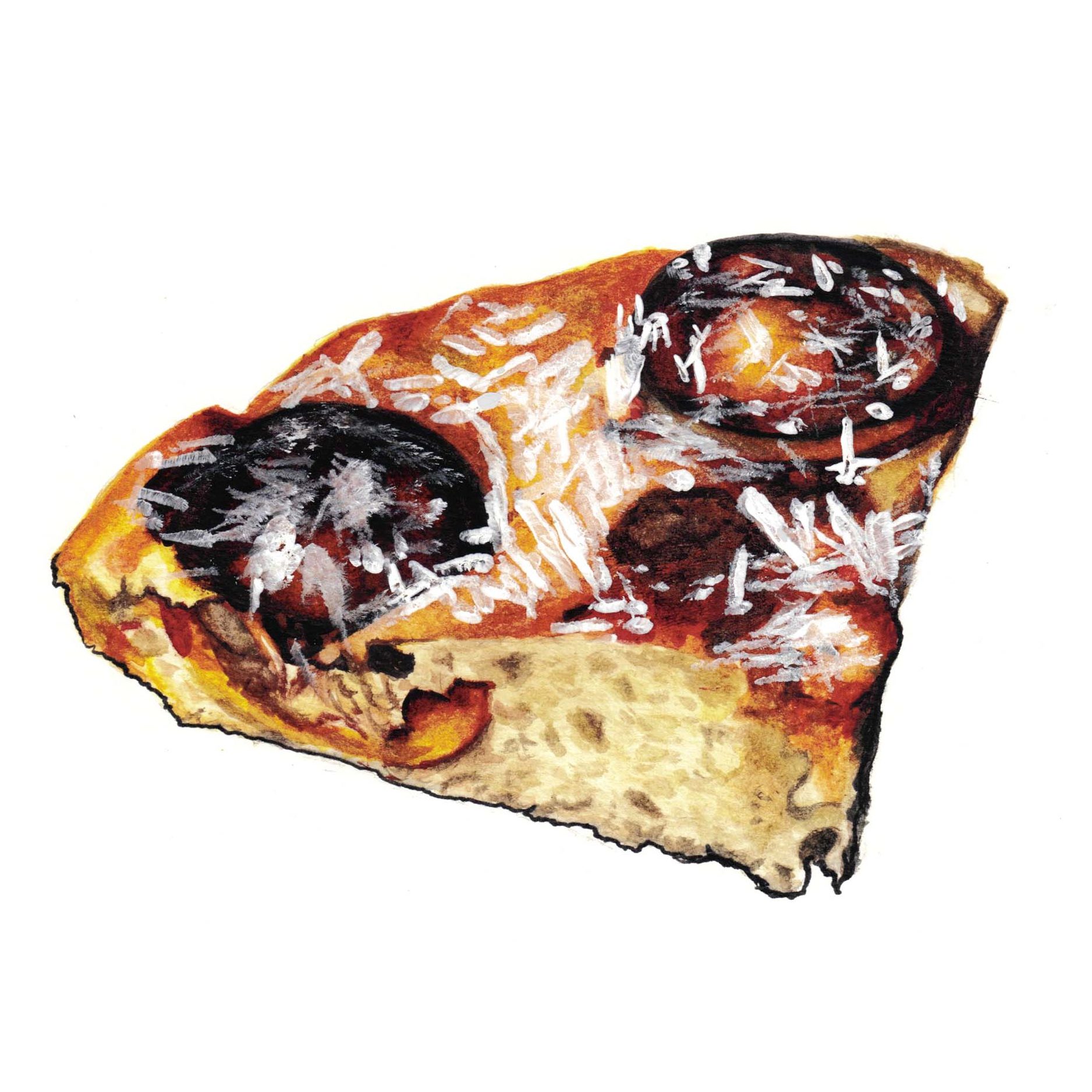 Lemon Focaccia Watercolor Painting