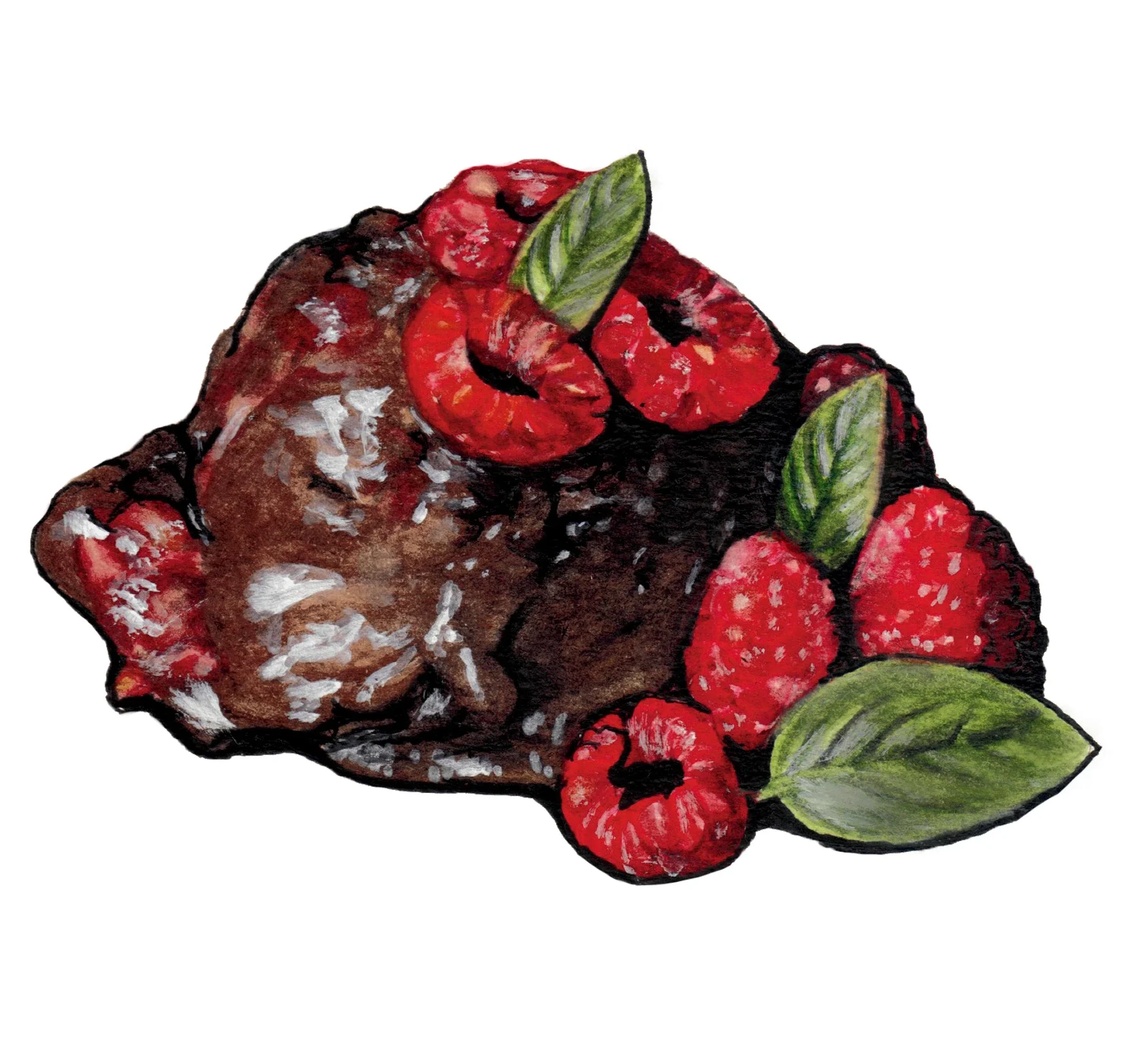 Dark Chocolate Raspberry Ice Cream Painting