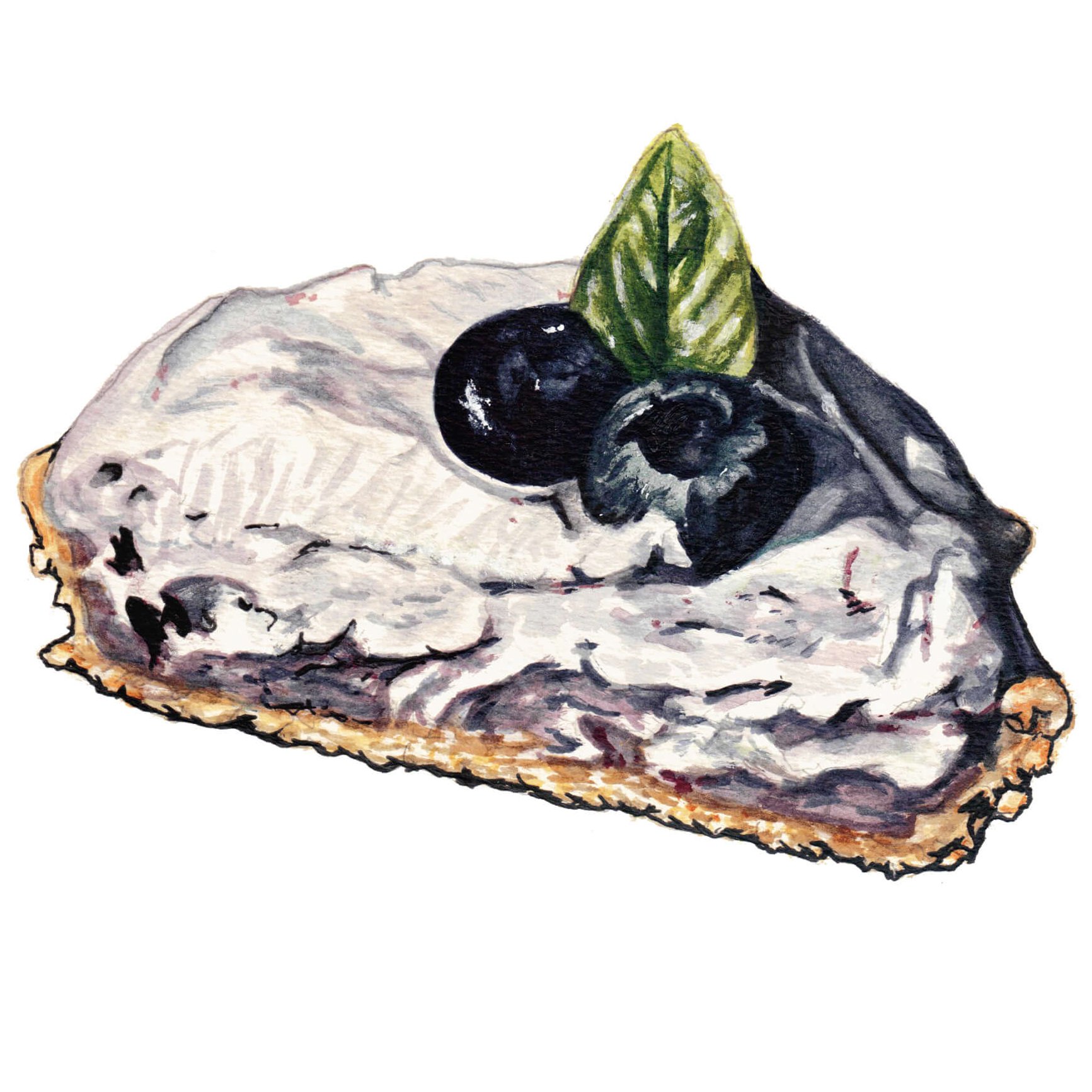 Blueberry Custard Tart Painting